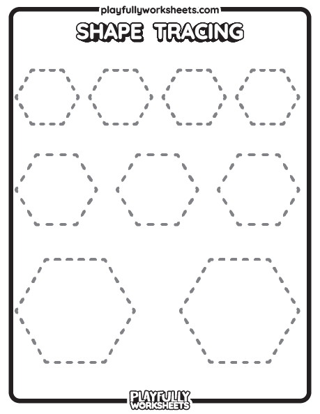 Hexagon Shape Tracing Hexagon Tracing Shape Worksheet