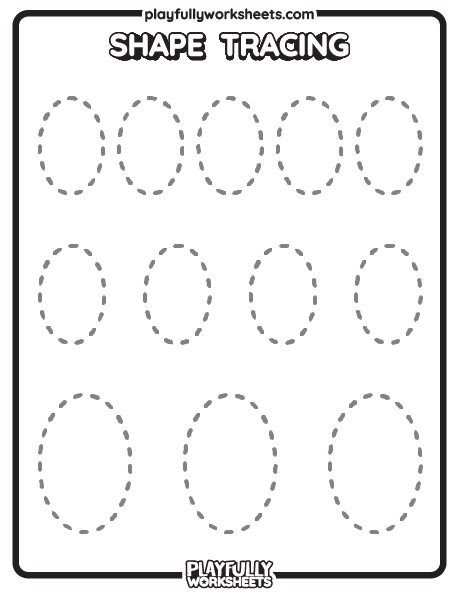 Oval Shape Tracing Oval Tracing Shape Worksheet