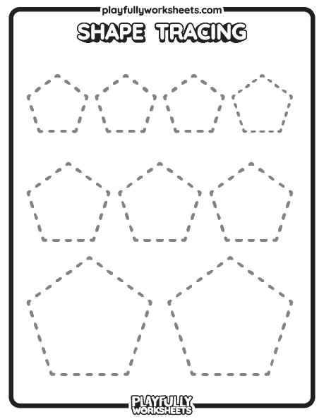 Pentagon Shape Tracing Pentagon Hexagon Tracing Shape Worksheet