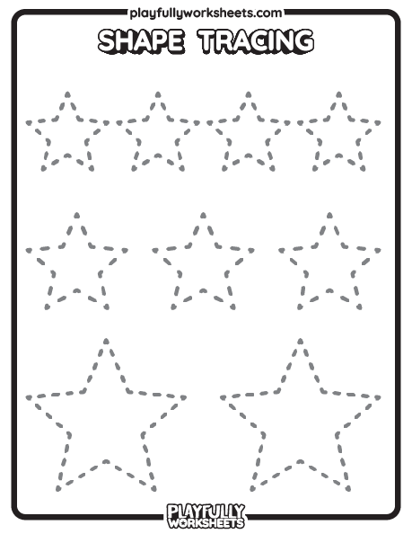 Star Shape Tracing Star Tracing Shape Worksheet