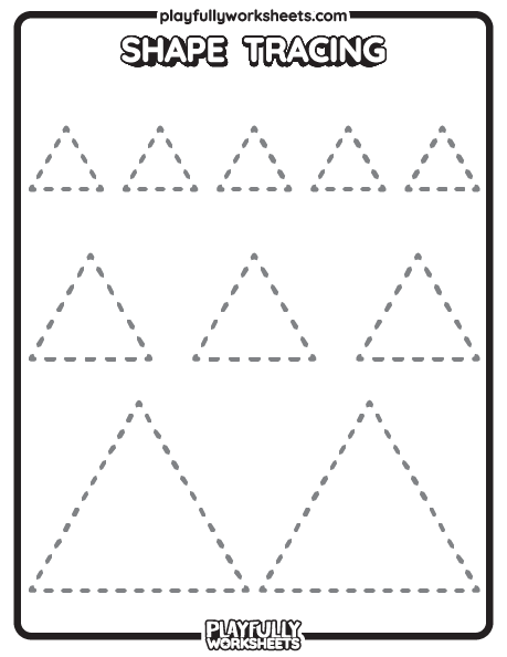 Triangle Shape Tracing Triangle Tracing Shape Worksheet