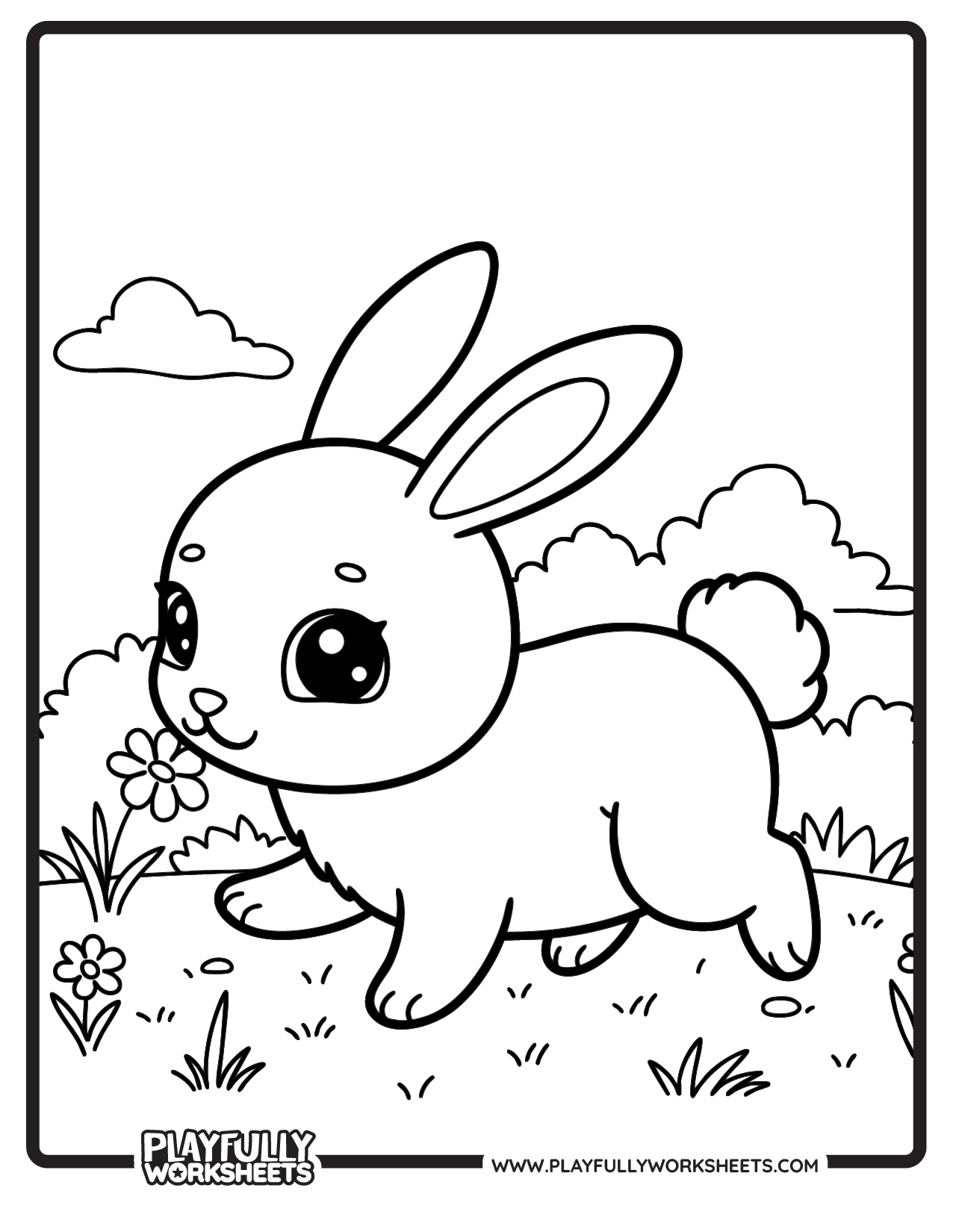 Cute animal Rabbit coloring pages