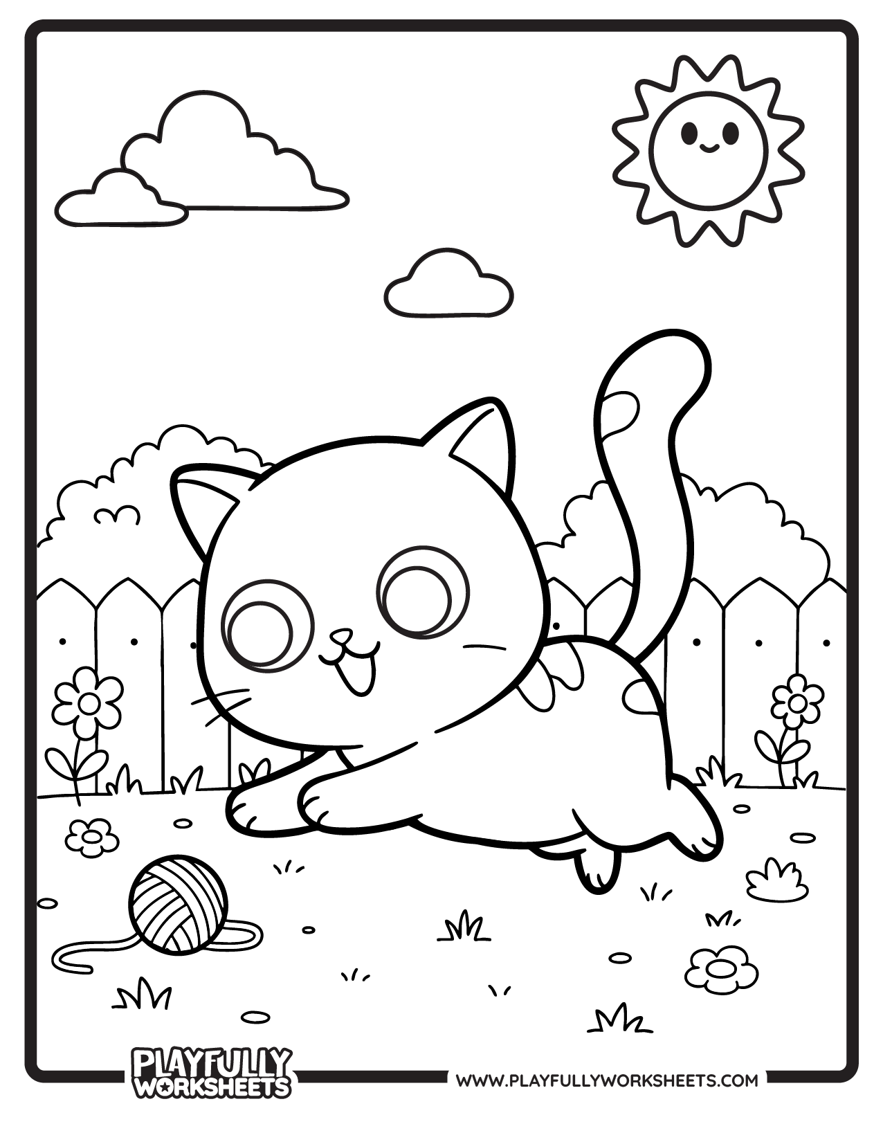 Cute animal Cat coloring pages