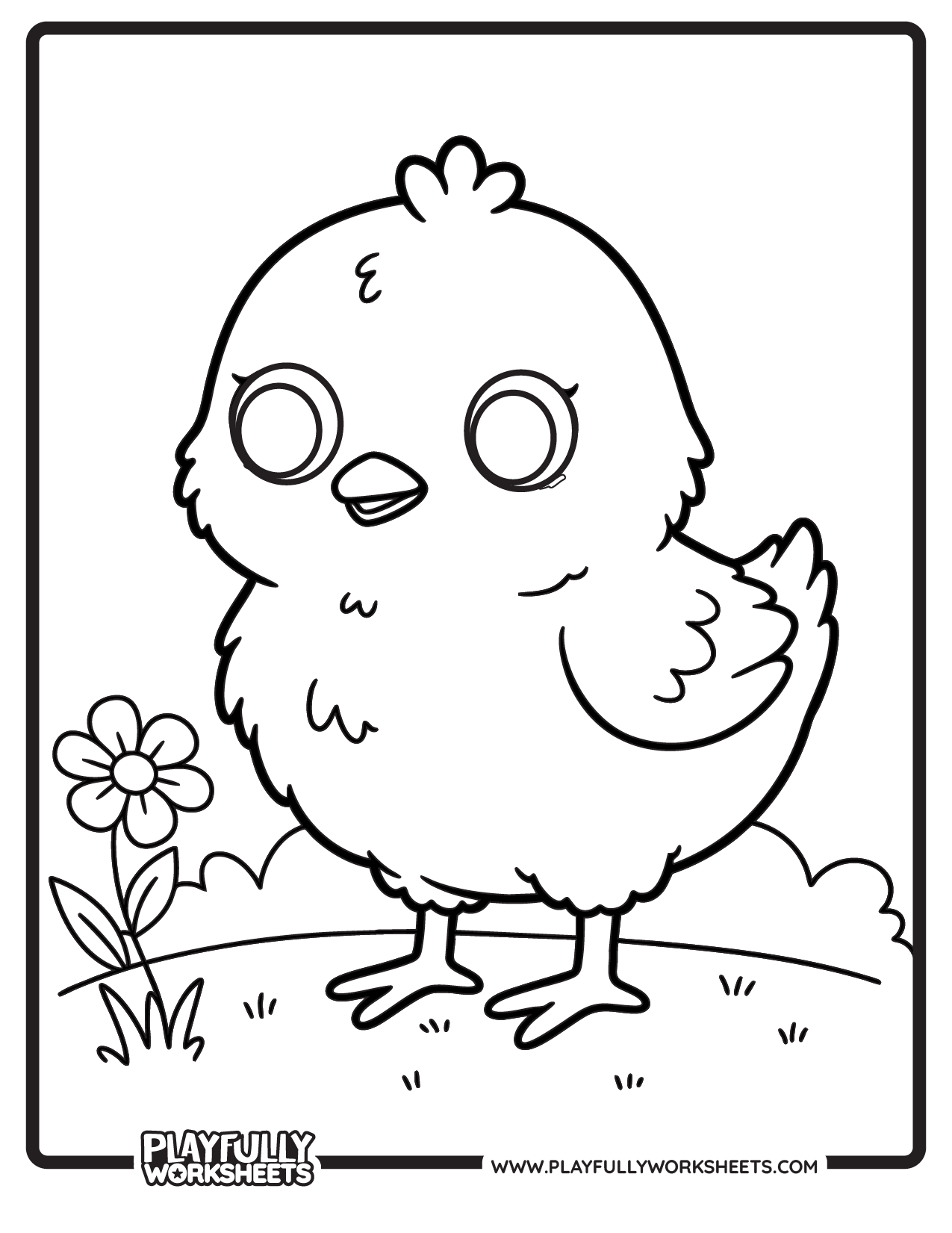Cute animal Chick coloring pages