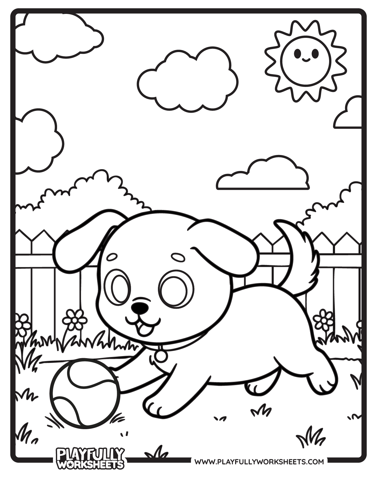 Cute animal dog coloring pages