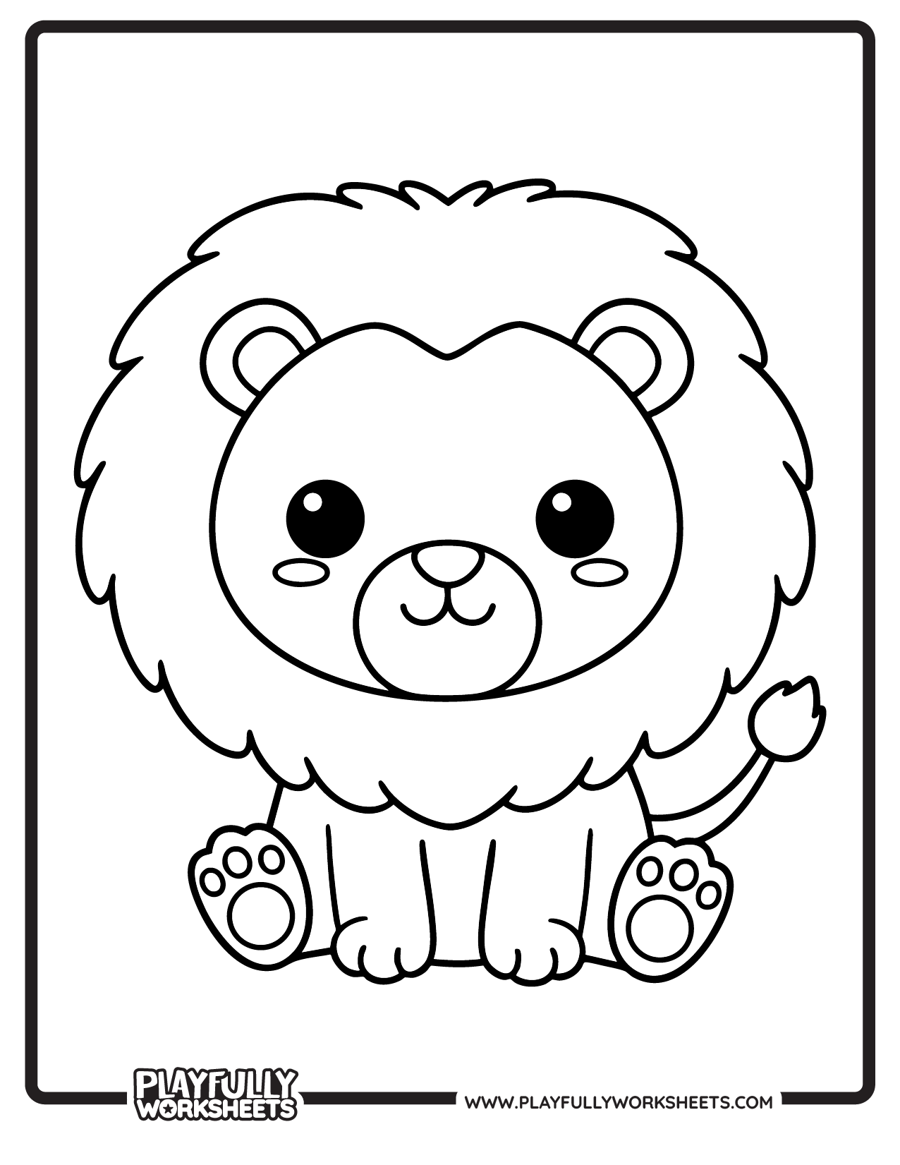 Cute animal Lion coloring pages