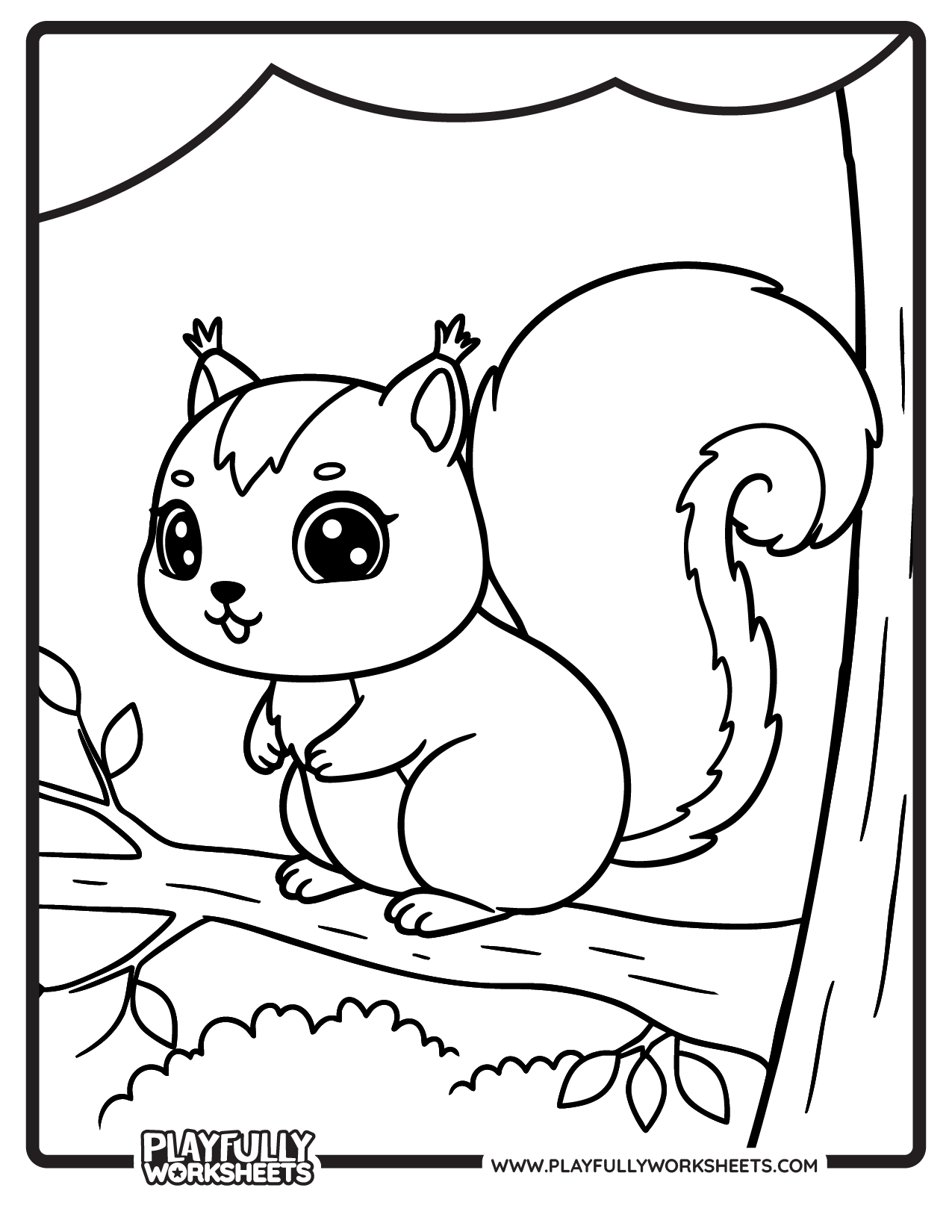 Cute animal Squirrel coloring pages