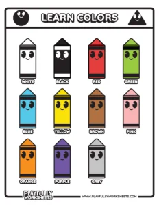 Learn Colors Sheet Worksheet