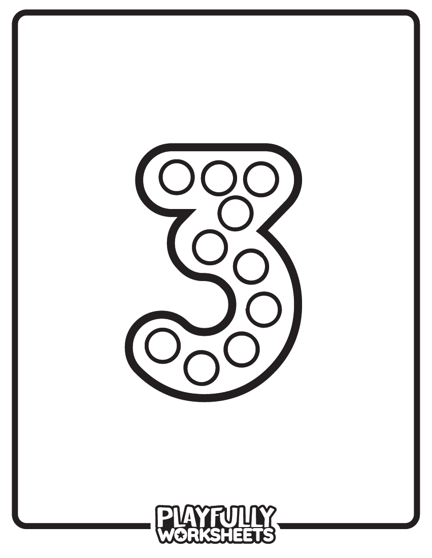 Number 3 Dot Art