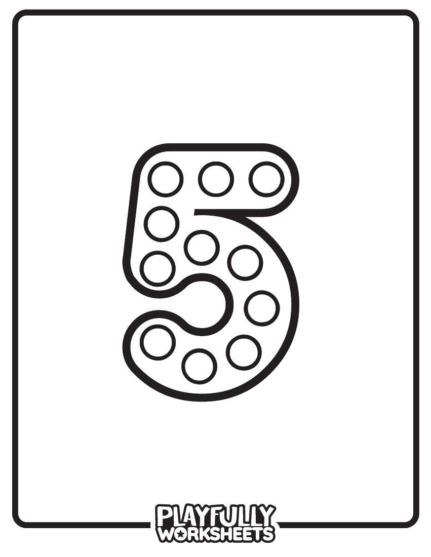 Number 5 Dot Art