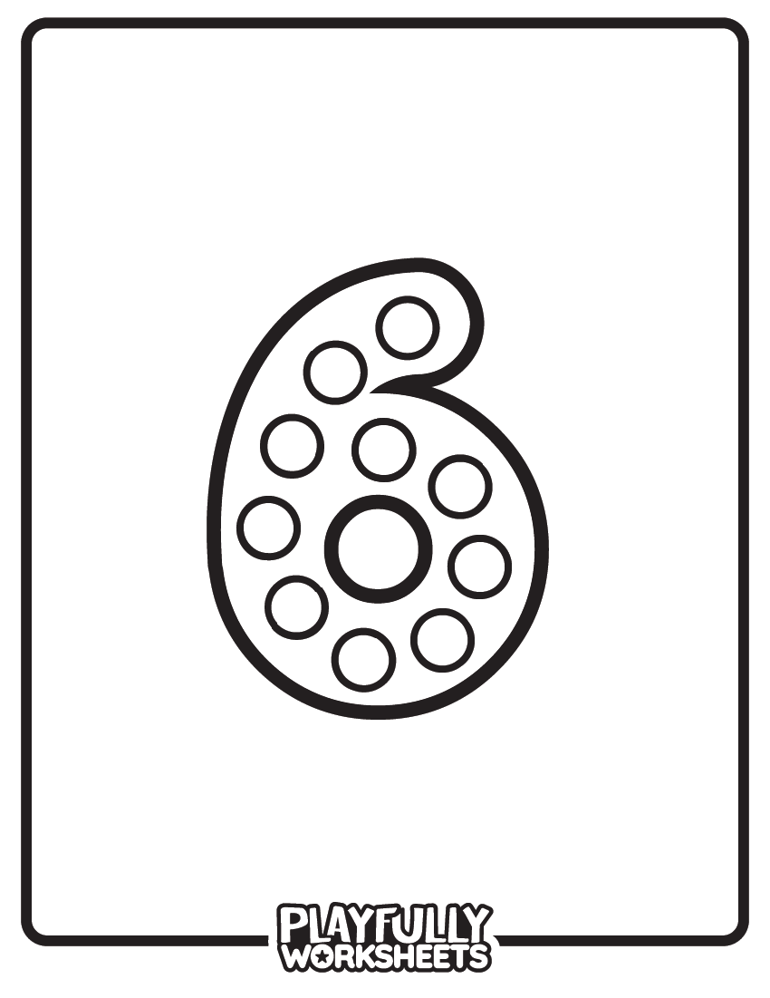Number 6 Dot Art
