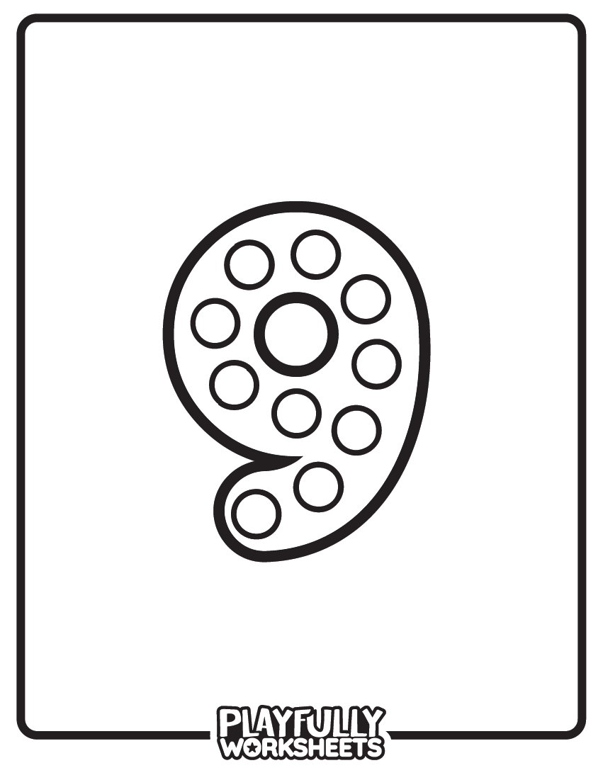 Number 9 Dot Art