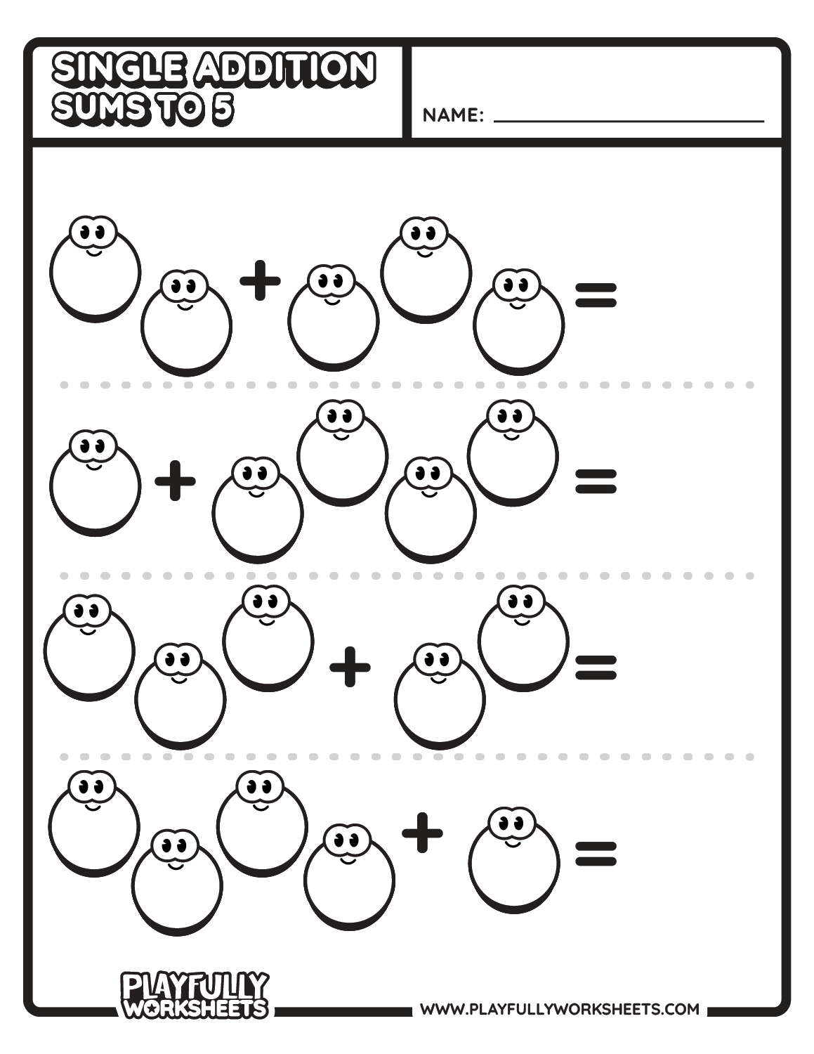 Counting Circles Addition – Numbers Up to 5